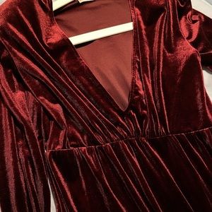 red velvet dress